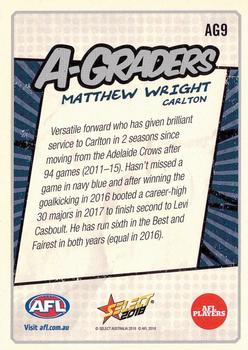 2018 Select Footy Stars - A-Graders #AG9 Matthew Wright Back